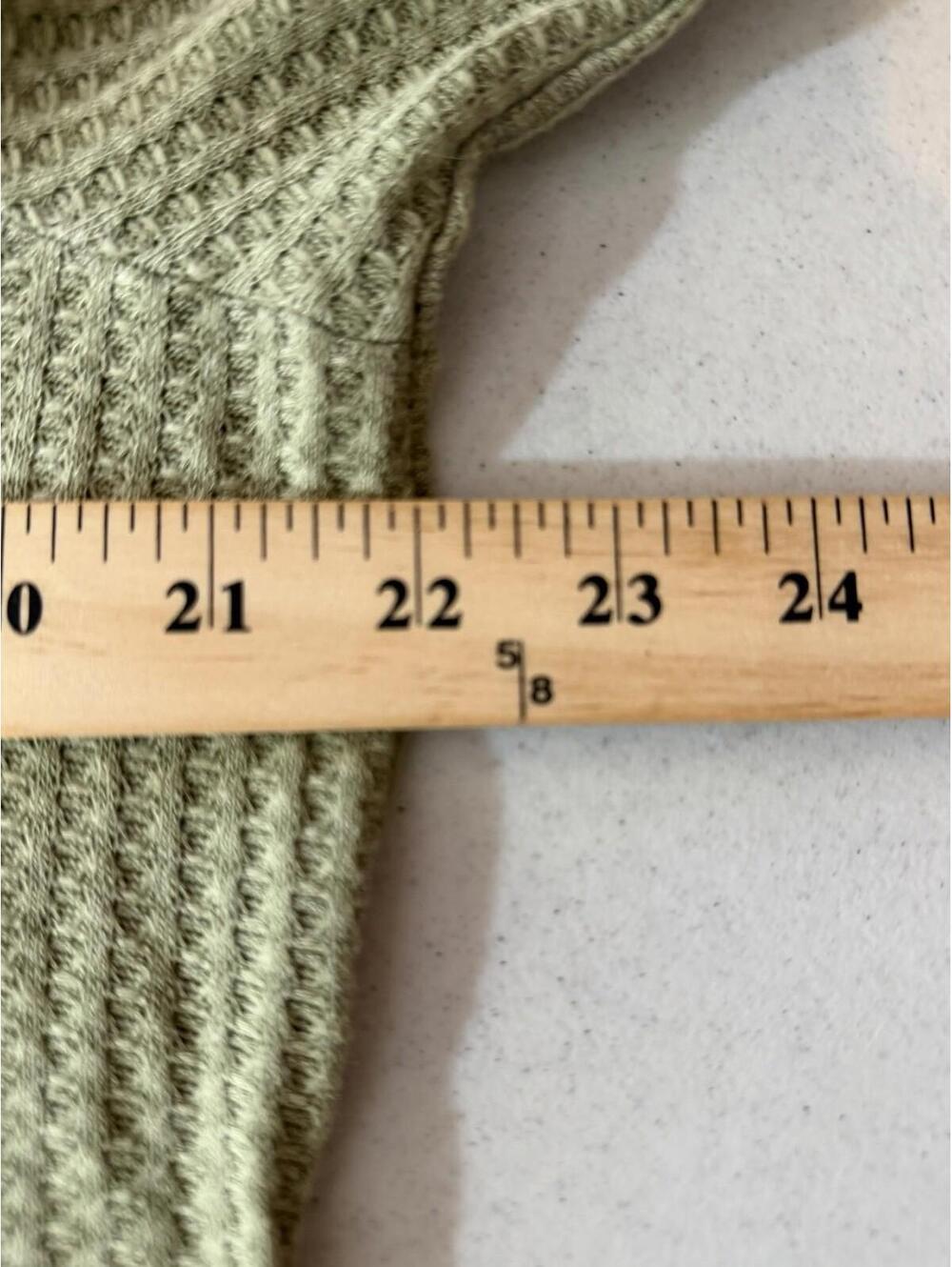 Torrid Waffle Snap Henley Top Womens 2X 18-20 Olive Green Long Sleeve New - Picture 8 of 10